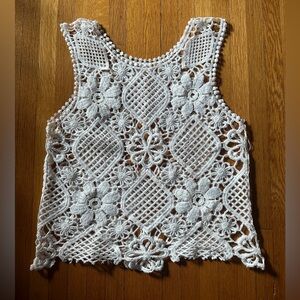 Unsized White Lace Tank Top